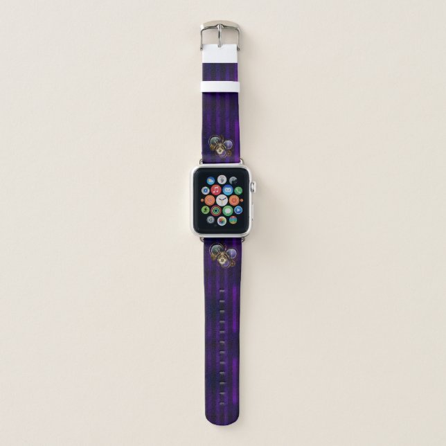 Steampunk Spider on Purple Background Apple Watch Band (Front)