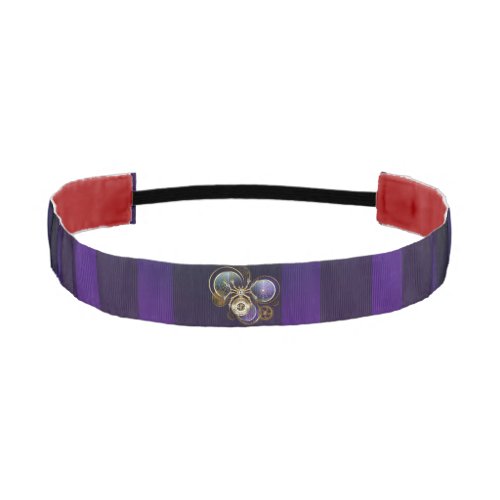 Steampunk Spider on Purple Background Athletic Headband