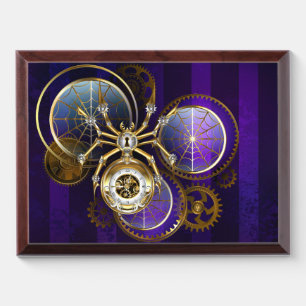 Steampunk Spider on Purple Background Award Plaque