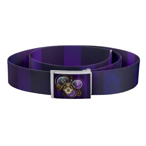 Steampunk Spider on Purple Background Belt