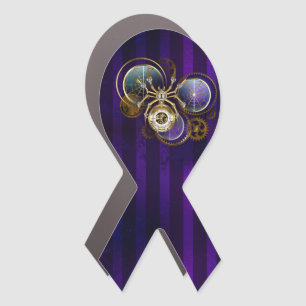 Steampunk Spider on Purple Background Car Magnet