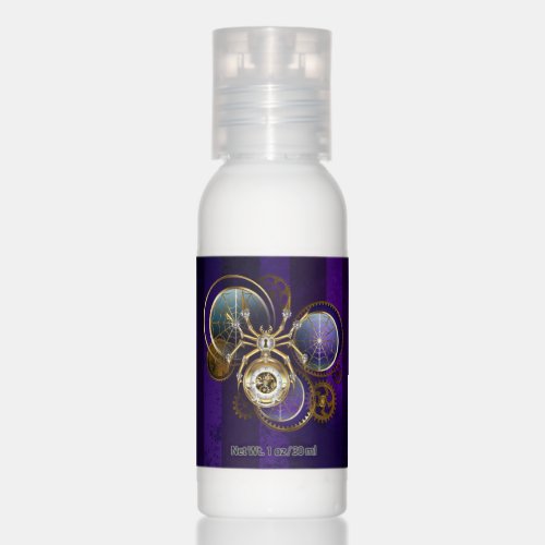 Steampunk Spider on Purple Background Hand Lotion