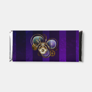 Steampunk Spider on Purple Background Hershey Bar Favors