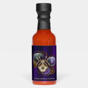 Steampunk Spider on Purple Background Hot Sauces