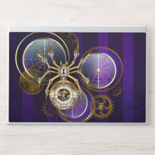 Steampunk Spider on Purple Background HP Laptop Skin