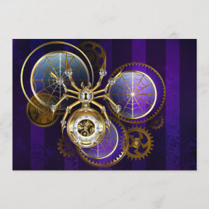 Steampunk Spider on Purple Background Menu