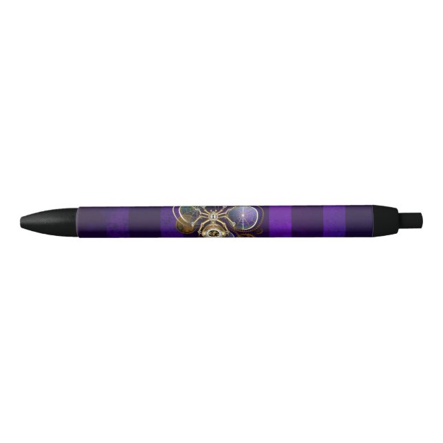 Steampunk Spider on Purple Background Pen (Front)