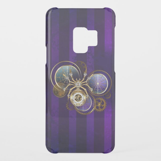 Steampunk Spider on Purple Background Uncommon Samsung Galaxy Case (Back)