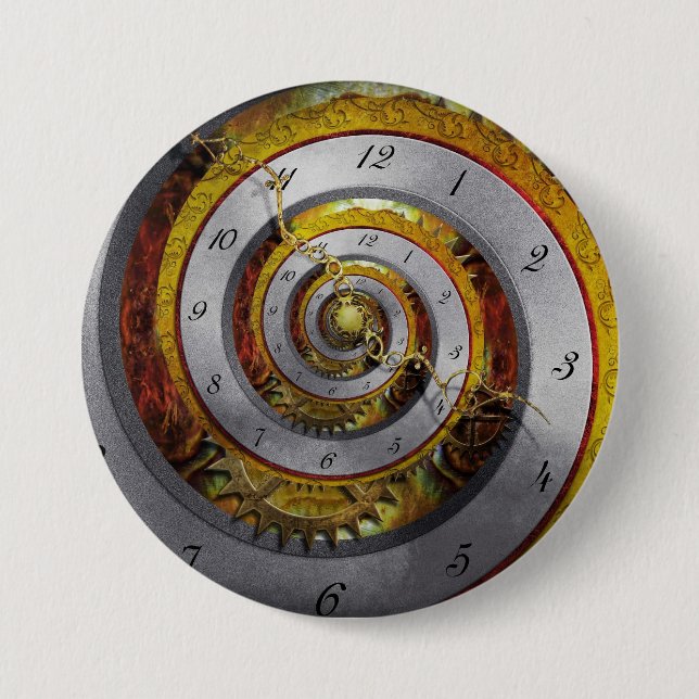 Steampunk - Spiral - Infinite time Button (Front)