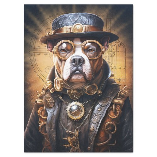 Steampunk Staffy Decoupage Tissue Paper