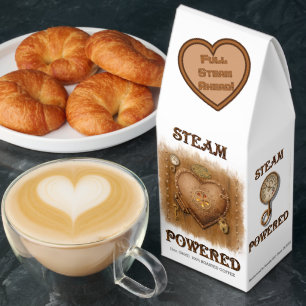 Steampunk Steam Powered Heart Personalized Roasted Coffee