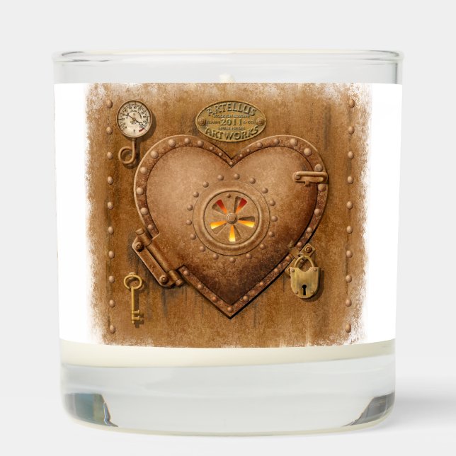 Steampunk Steam Powered Heart Scented Candle (Right)