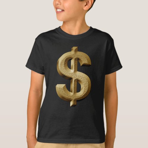 Steampunk Stone Carved Dollar Sign Money Symbol T_Shirt