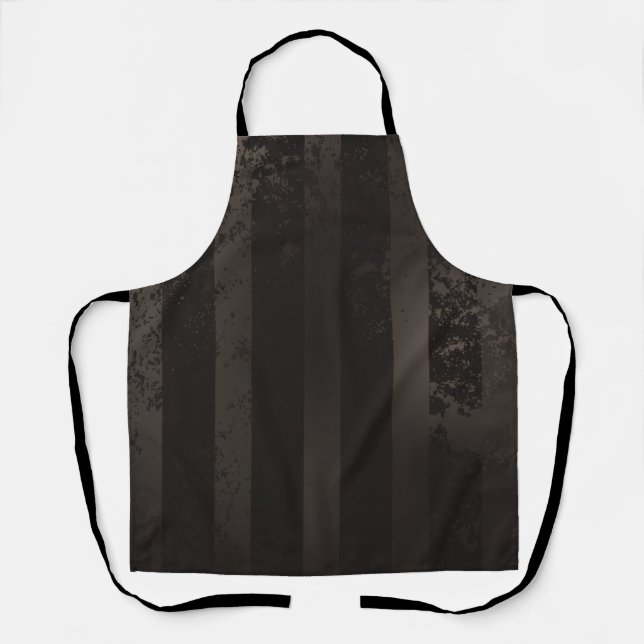 Steampunk striped brown background apron (Front)