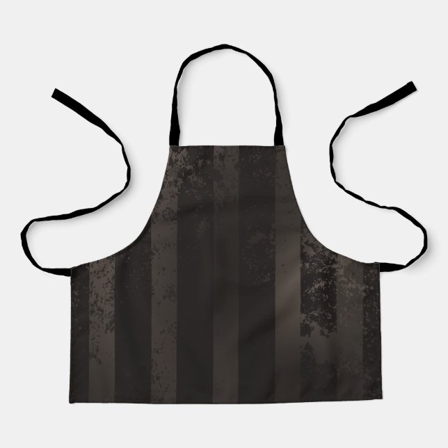 Steampunk striped brown background apron (Front)