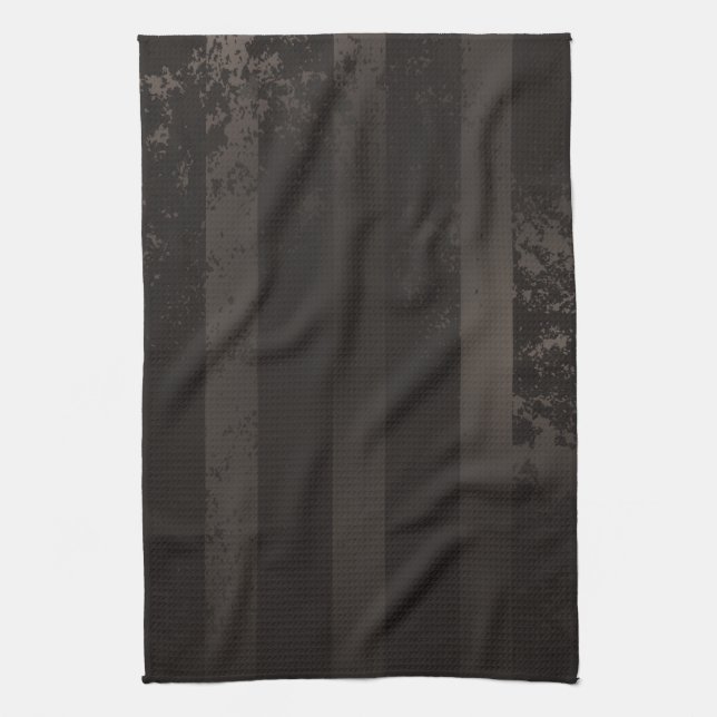 Steampunk striped brown background kitchen towel (Vertical)