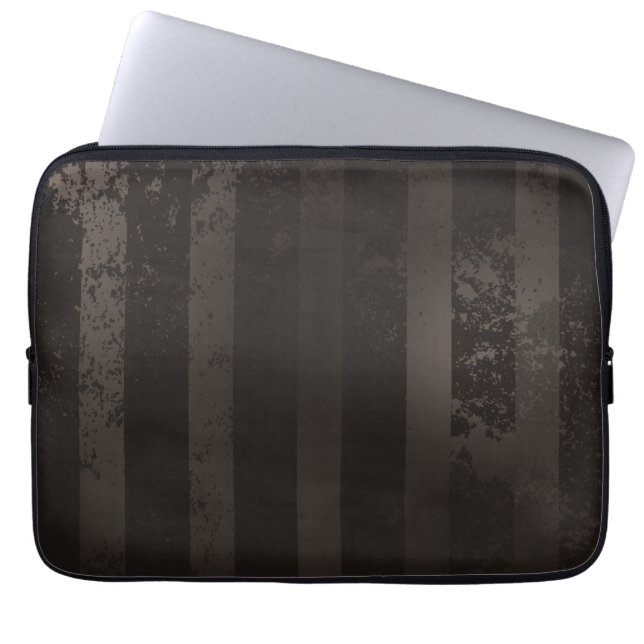 Steampunk striped brown background laptop sleeve (Front)