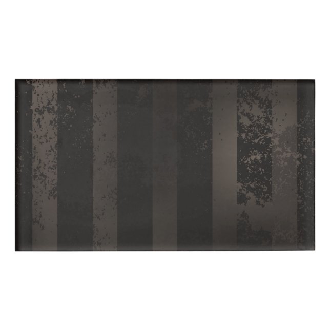 Steampunk striped brown background name tag (Front)