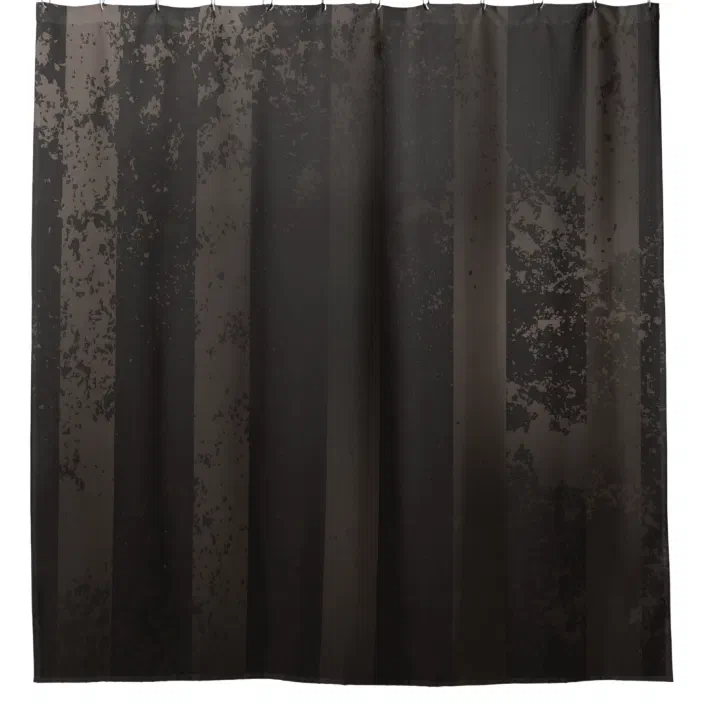 Steampunk Striped Brown Background, Black And Brown Striped Shower Curtain