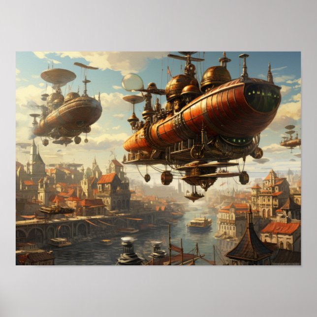 Steampunk Style: Airships and Zeppelins Poster (Front)