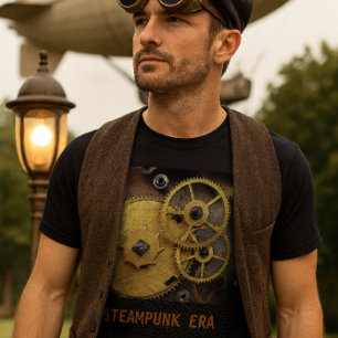 Steampunk Style Clock Gears T-Shirt, Men T-Shirt
