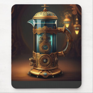 Steampunk Style French Press Mouse Pad