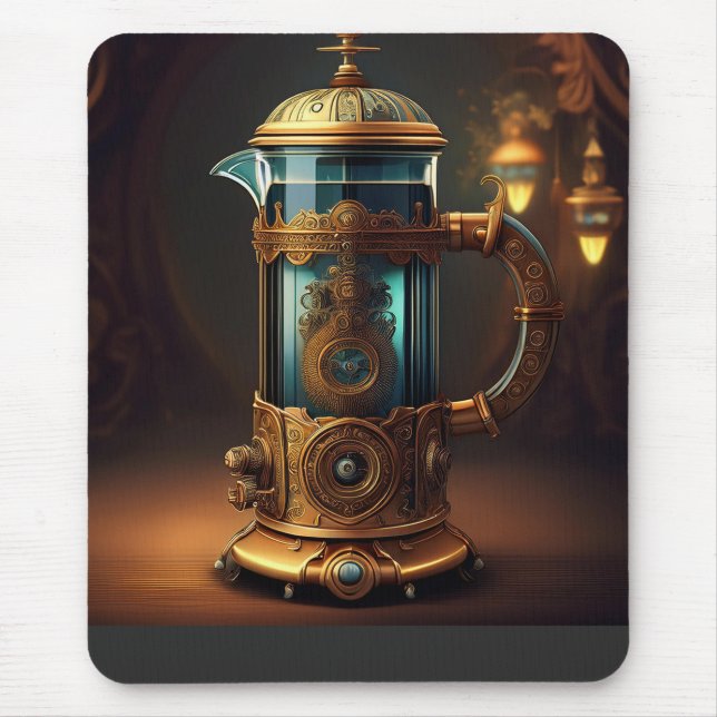 Steampunk Style French Press Mouse Pad (Front)
