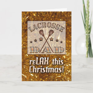 Steampunk Style Lacrosse Dad Christmas Card