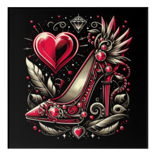 Steampunk Style Red Stiletto High Heels Acrylic Print
