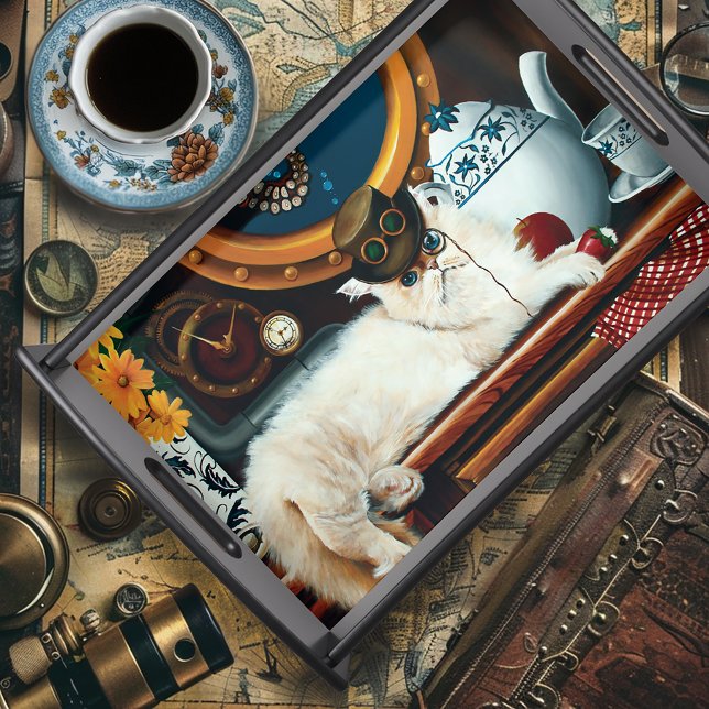 Steampunk Submarine Cat Tea Serving Tray (Creator Uploaded)