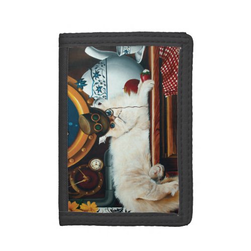 Steampunk Submarine Cat Tea Tri_fold Wallet