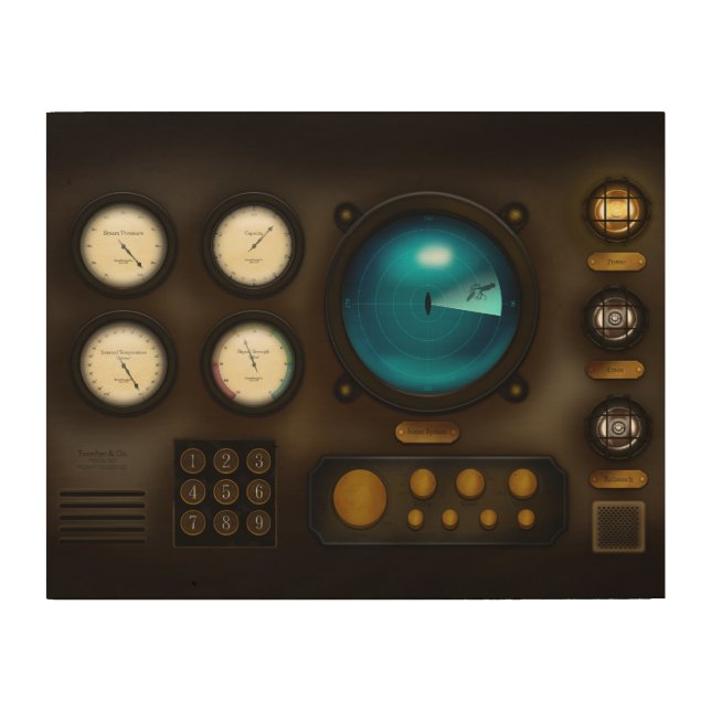 Steampunk Submarine Control Panel Sonar Display (Front)