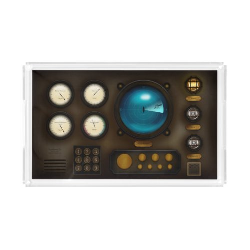 Steampunk Submarine Control Panel Sonar Display Acrylic Tray