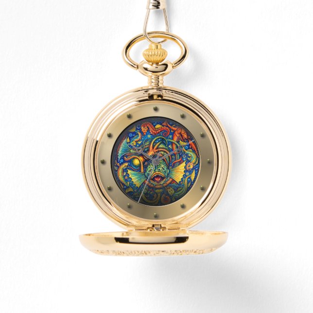 Steampunk Submarine Porthole Undersea Creatures Watch (Front)
