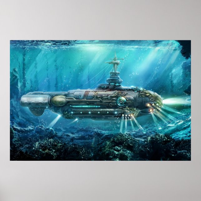 Steampunk Submarine Poster (Front)
