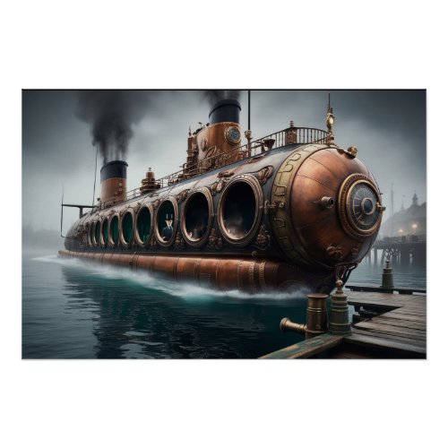 Steampunk Submersible Ocean_liner Poster