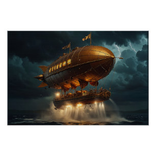 Steampunk Submersible Ocean-liner Poster