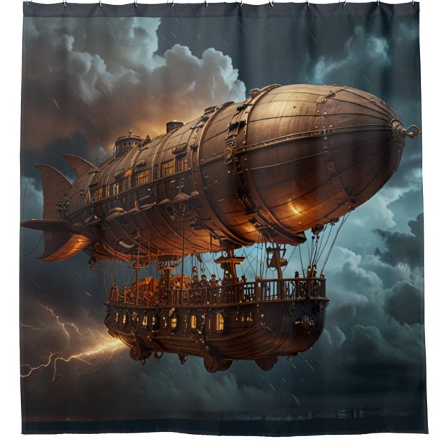 Steampunk Submersible Ocean-liner Shower Curtain (Front)