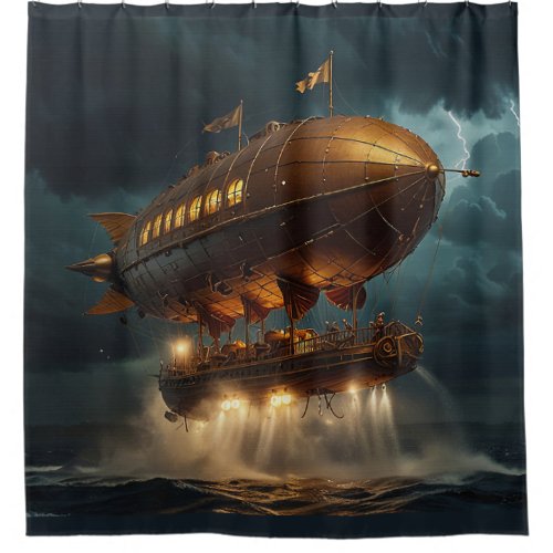 Steampunk Submersible Ocean_liner Shower Curtain