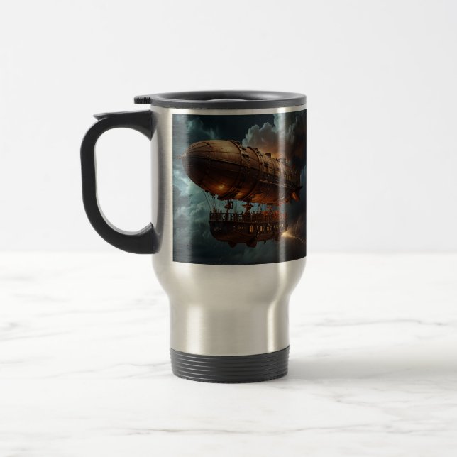 Steampunk Submersible Ocean-liner Travel Mug (Left)