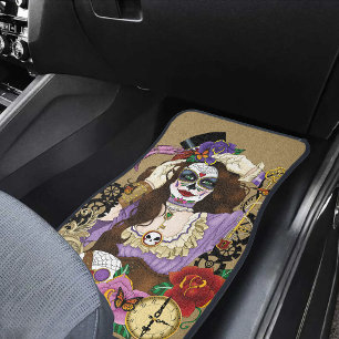 Steampunk Sugar Skull Car Mat
