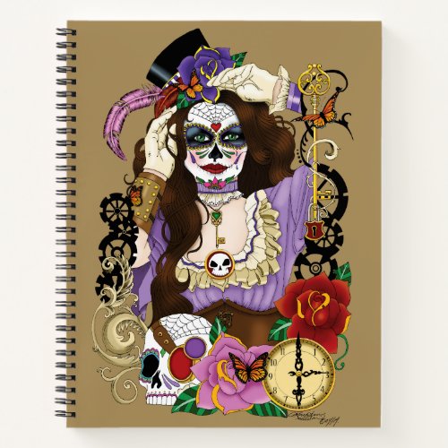 Steampunk Sugar Skull Notebook