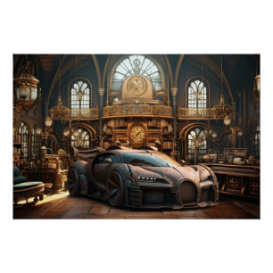 Steampunk Super Car Speed Cinematic Auto Art Print