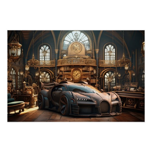 Steampunk Super Car Speed Cinematic Auto Art Print (Front)