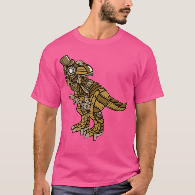 Steampunk T-Rex 	 (Dinosaur Shirt) T-Shirt (Front)