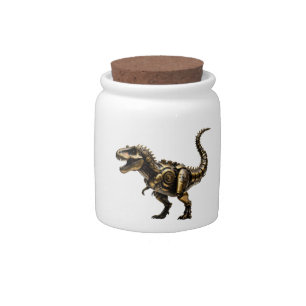 Steampunk T-Rex Mech – Brass Dino Beast Candy Jar