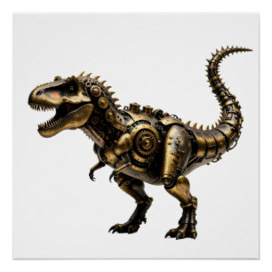 Steampunk T-Rex Mech – Brass Dino Beast Poster
