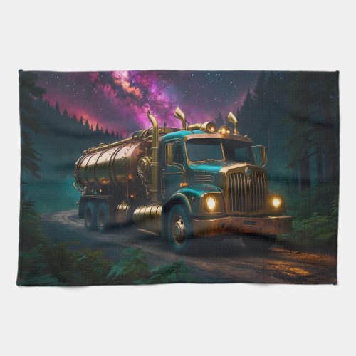 Steampunk Tanker Truck Kitchen Towel