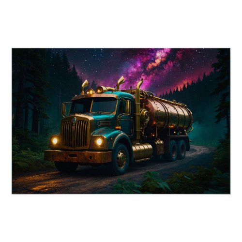 Steampunk Tanker Truck Poster