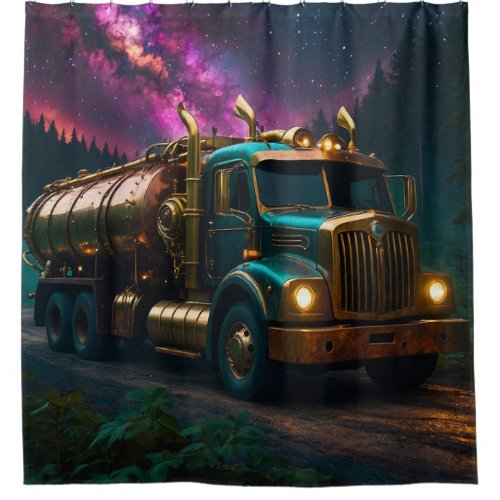 Steampunk Tanker Truck Shower Curtain